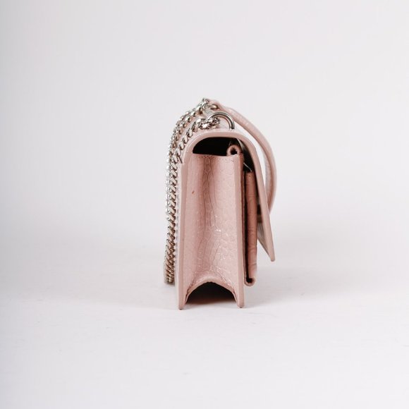 Saint Laurent Powder Pink Croc Sunset Bag - Picture 7 of 7